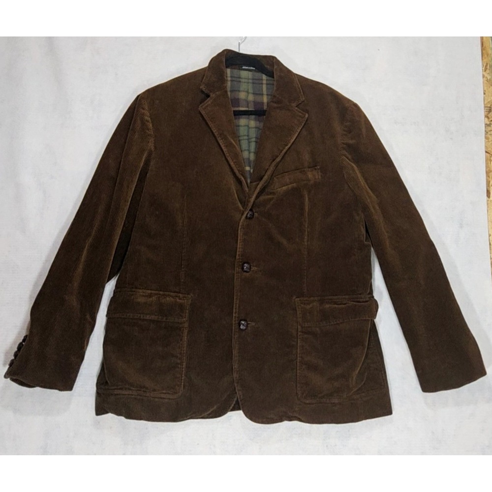 J Crew Mens Corduroy Jacket Mens L Blazer Fleece Lined Academia Barn Coat Brown